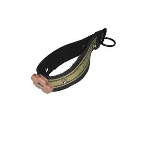 Handmade Repurposed Keychain from Gucci Bag Leather & Canvas with Flower